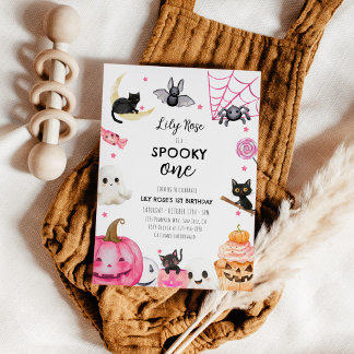 Spooky One Halloween Girl 1. Geburtstag Einladung