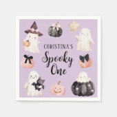 Spooky One Halloween Girl 1. Geburtstag Party Serviette (Vorderseite)