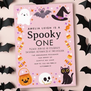 Spooky One Halloween Girls 1. Geburtstag Einladung