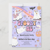 Spooky One Halloween Groovy Ghost 1. Geburtstag Einladung (Vorderseite)