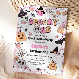 Spooky One Halloween Groovy Ghost 1. Geburtstag Einladung