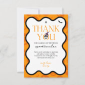 Spooky One Halloween Herbst Beängstigend 1. Geburt Dankeskarte (Vorderseite)