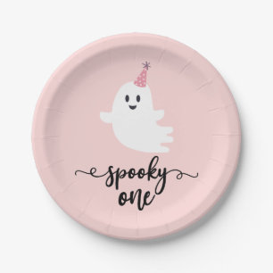 Spooky One Halloween Niedlich Ghost 1. Geburtstag Pappteller