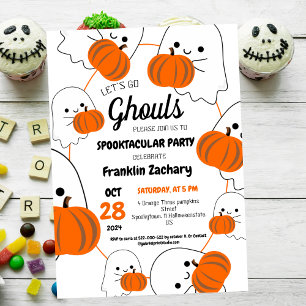 Spooky One Halloween Niedliche Ghouls Geburtstagsp Einladung