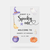 Spooky One Halloween Willkommen am 1. Geburtstag Acrylschild (Vorderseite)