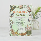 Spooky One Hexe Halloween 1. Geburtstag Einladung (Stehend Vorderseite)