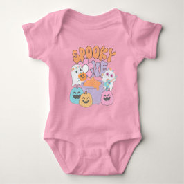 Spooky One Hippie Halloween Ghost Baby Strampler