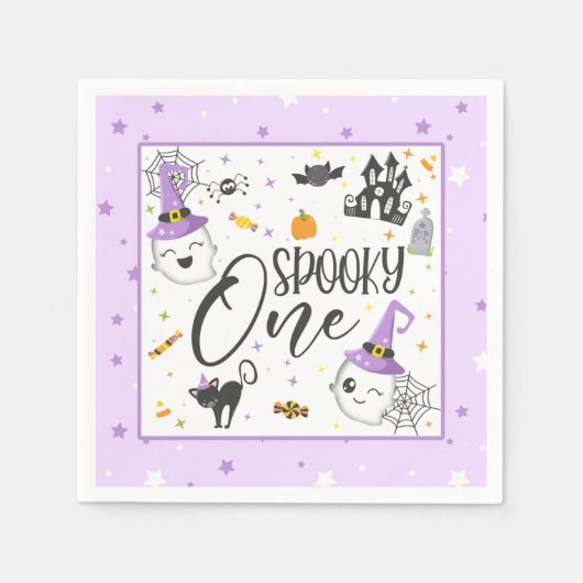 Spooky One Napkin - Lila Serviette (Vorderseite)