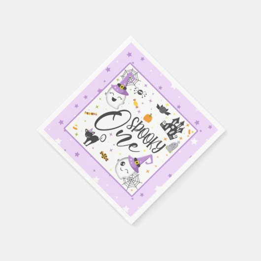 Spooky One Napkin - Lila Serviette (Ecke)