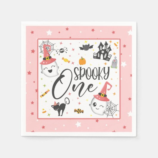 Spooky One Napkin - Pink Serviette (Vorderseite)