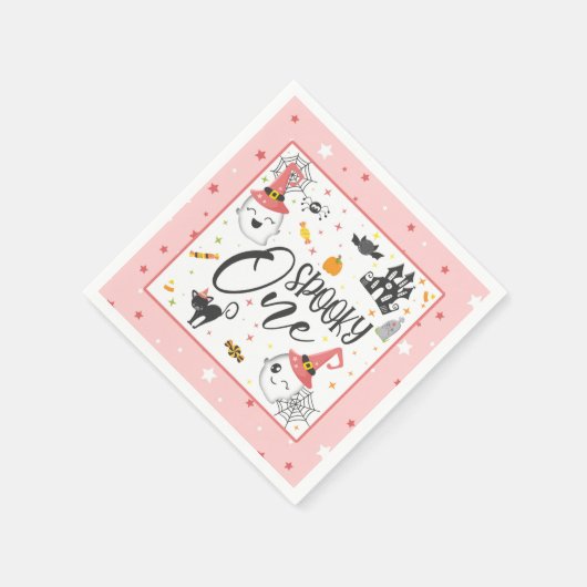 Spooky One Napkin - Pink Serviette (Ecke)