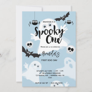 Spooky One Niedlich 1. Geburtstag Ghost Boys Hallo Einladung