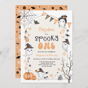 Spooky One Niedlich Ghost 1. Geburtstag Party Einl Einladung