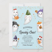 Spooky One Niedlich Ghost Halloween 1. Geburtstag Einladung (Vorderseite)