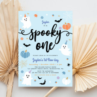 Spooky One Niedlich Ghost Halloween 1. Geburtstag Einladung
