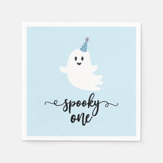 Spooky One Niedlich Ghost Halloween 1. Geburtstag Serviette (Vorderseite)