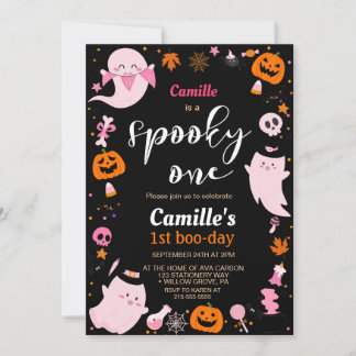 Spooky One niedlich Ghost Halloween Geburtstagspar Einladung