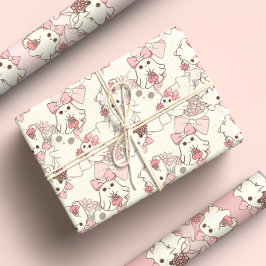 Spooky One Niedlich Ghost mit rosa Bows Geschenkpapier Set