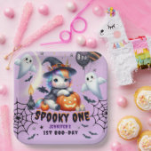 Spooky ONE Niedlich Girl Lila Halloween 1. Geburts Pappteller (Party)