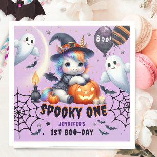 Spooky ONE Niedlich Girl Lila Halloween 1. Geburts Serviette