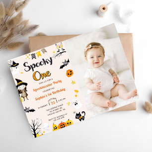 Spooky One Niedlich Halloween 1. Geburtstag Foto Einladung