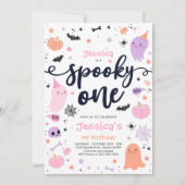 Spooky One Niedlich Halloween Ghost 1. Geburtstag Einladung (Vorderseite)
