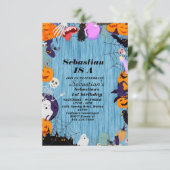 Spooky One Niedlich Halloween Ghost 1. Geburtstag  Einladung (Stehend Vorderseite)