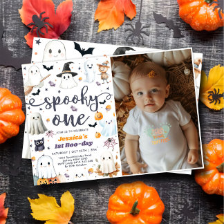 Spooky One Niedlich Halloween Ghost 1. Geburtstag Einladung