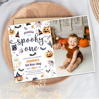 Spooky One Niedlich Halloween Ghost 1. Geburtstag Einladung