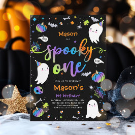 Spooky One Niedlich Halloween Ghost 1. Geburtstag  Einladung