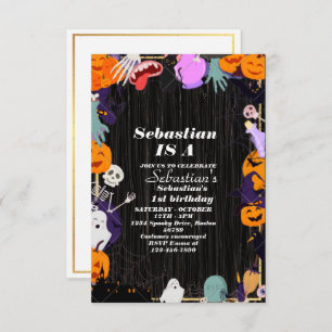 Spooky One Niedlich Halloween Ghost 1. Geburtstag Einladung