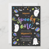 Spooky One Niedlich Halloween Ghost 1. Geburtstag  Einladung (Vorderseite)