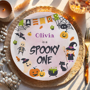 Spooky One Niedlich Halloween Ghost 1. Geburtstag Pappteller