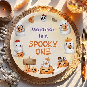 Spooky One Niedlich Halloween Ghost 1. Geburtstag Pappteller