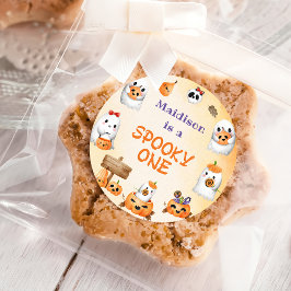 Spooky One Niedlich Halloween Ghost 1. Geburtstag Runder Aufkleber