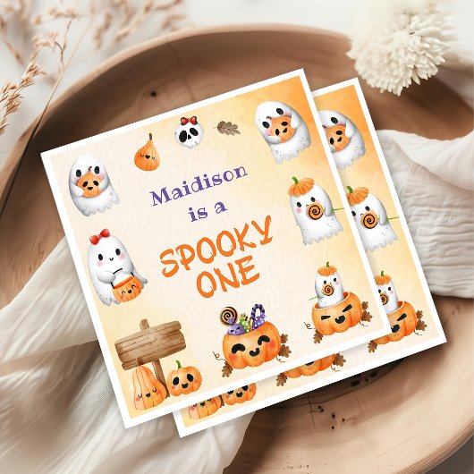 Spooky One Niedlich Halloween Ghost 1. Geburtstag Serviette