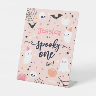 Spooky One Niedlich Halloween Ghost 1. Geburtstag  Sockelschild