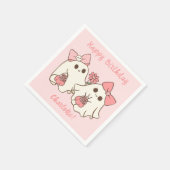 Spooky One Niedlich Pink Ghost & Bows 1. Geburtsta Serviette (Ecke)
