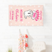 Spooky One Niedlich Pink Halloween Ghost 1. Geburt Banner (Insitu)