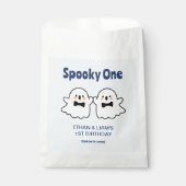 Spooky One Niedlich Twin Boys Halloween 1. Geburts Geschenktütchen (Vorderseite)