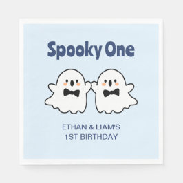 Spooky One Niedlich Twin Boys Halloween 1. Geburts Serviette