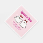 Spooky One Niedlich Twin Girls Halloween 1. Geburt Serviette (Ecke)