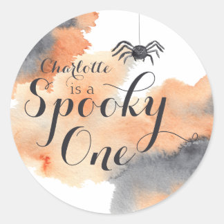 Spooky One Niedlich Watercolor Halloween 1. Geburt Runder Aufkleber