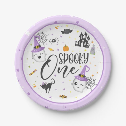 Spooky One Paper Plate - Lila Pappteller (Vorderseite)