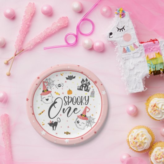 Spooky One Paper Plate - Pink Pappteller (Party)