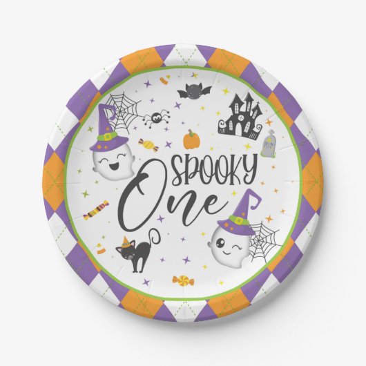 Spooky One Paper Plate - Weiß Pappteller (Vorderseite)