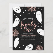 Spooky One Pink Ghost Halloween 1. Geburtstag Einladung (Vorderseite)