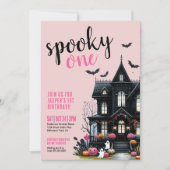 Spooky One Pink Halloween 1. Geburtstag Einladung (Vorderseite)
