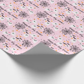 Spooky One Pink Halloween Ghost Geschenkpapier (Ecke)