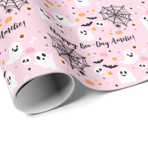 Spooky One Pink Halloween Ghost Geschenkpapier